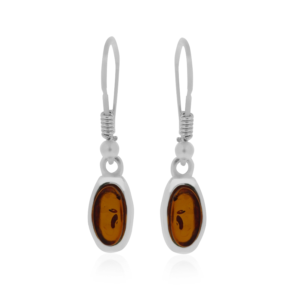 Classic Amber Flat Earrings