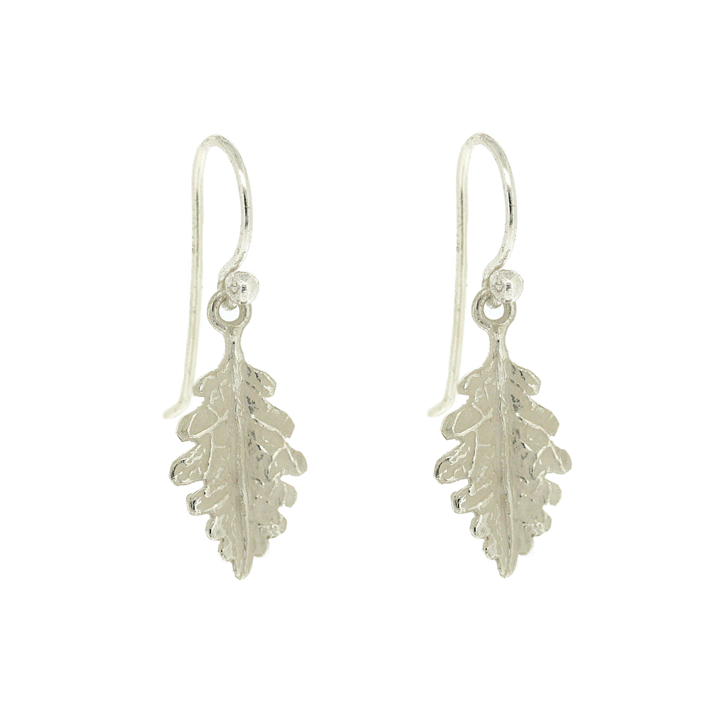 Kitten Oak Leaf Drop Earrings