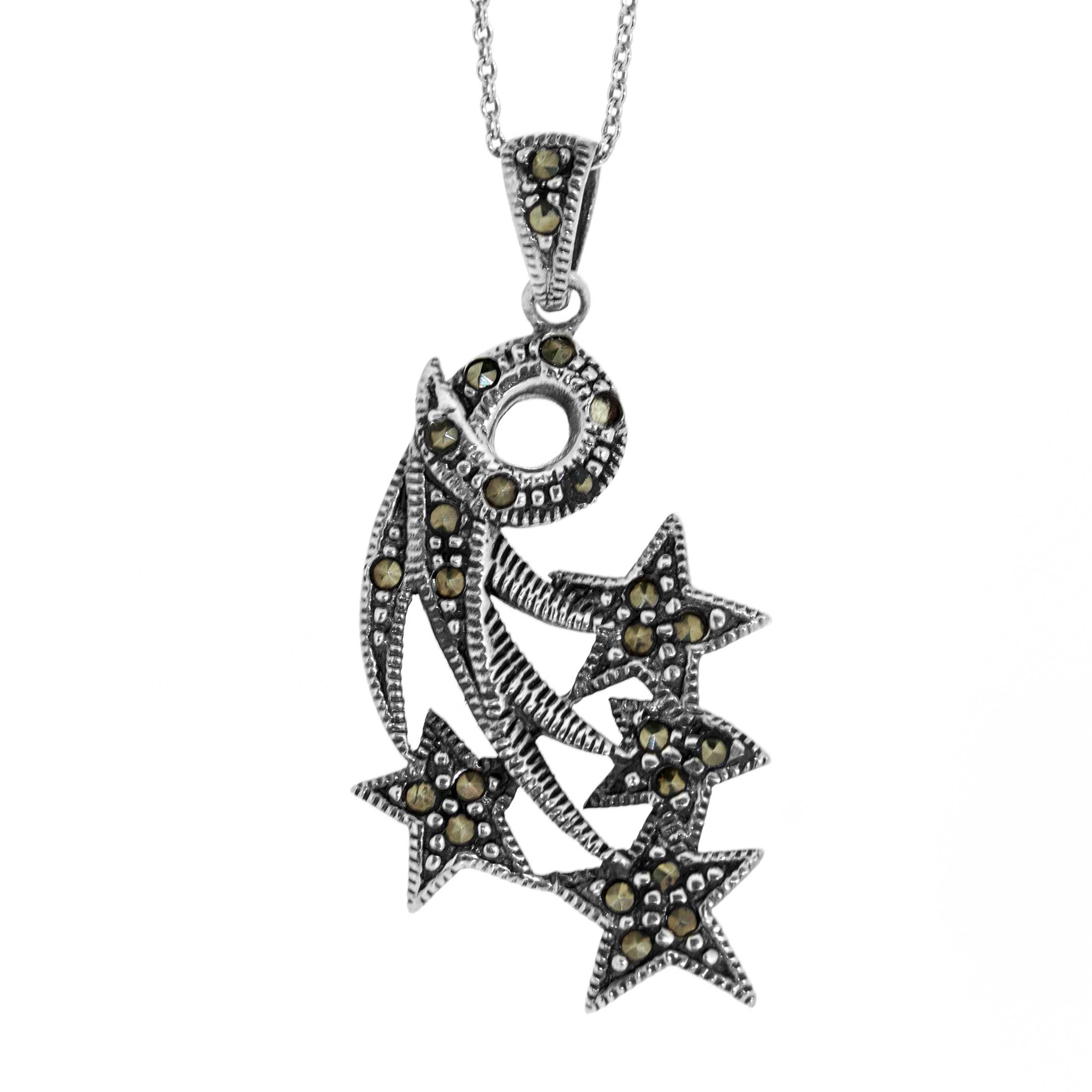 Nova Marcasite Shooting Stars Pendant 