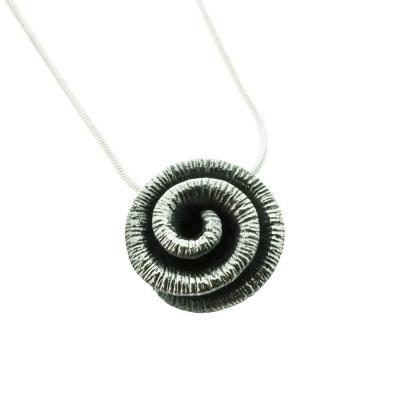 Swirl Oxidised Pendant