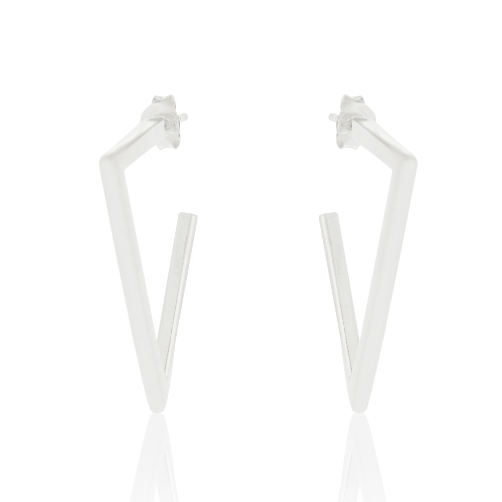 Simply Silver Chunky Triangle Hoop Earrings