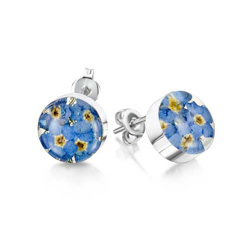 Shrieking Violet Forget me not Round Studs