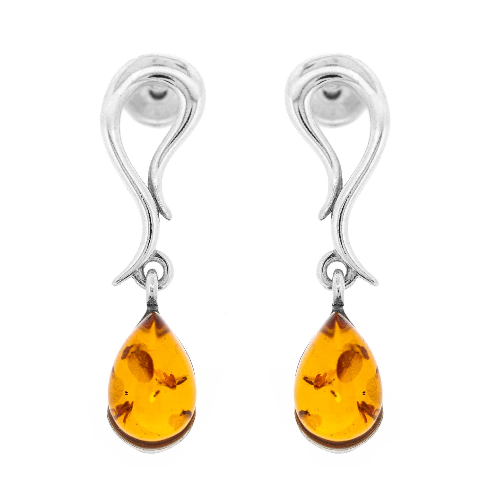 Classic Amber Two Tears Earrings