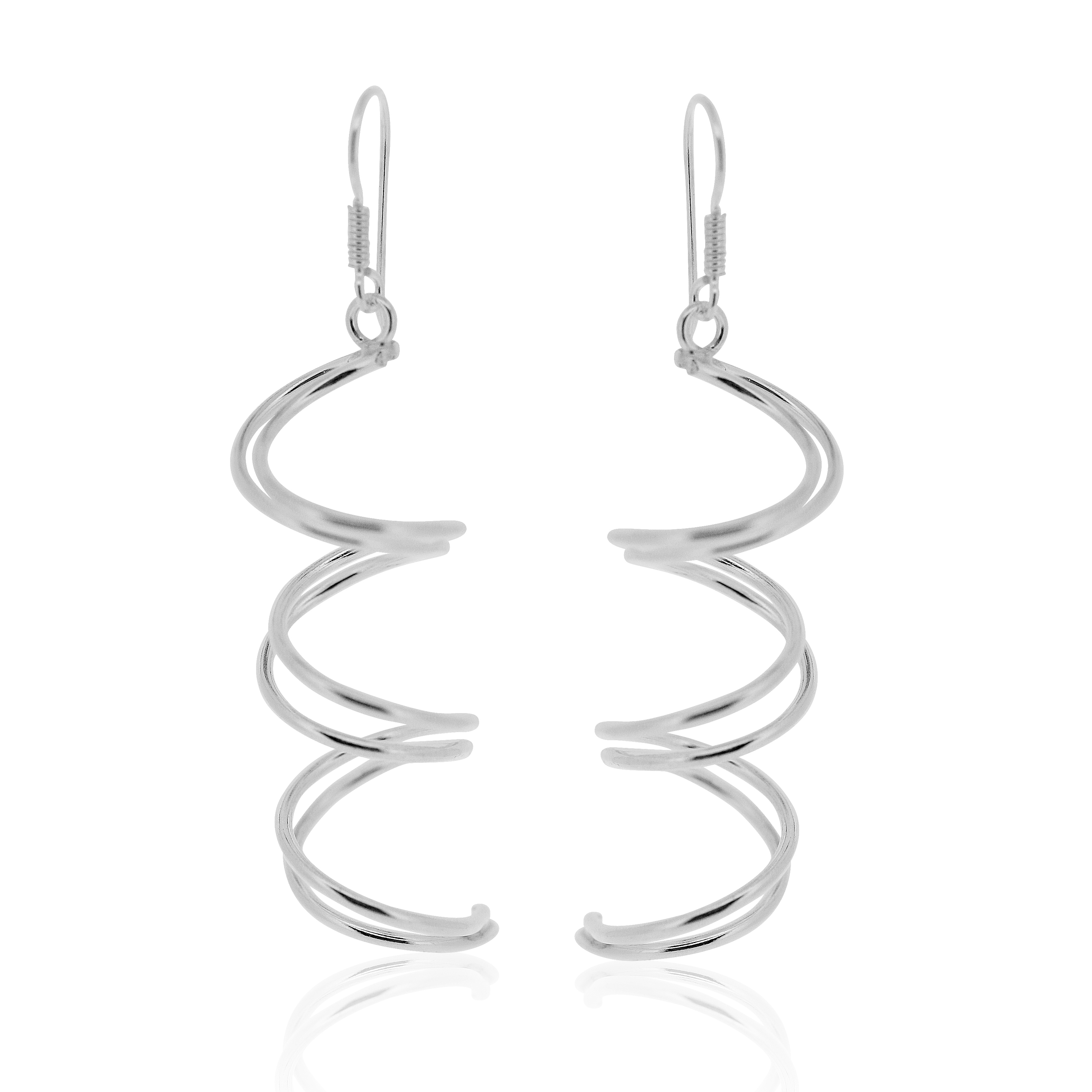 Simply Silver Double Spiral Earrings