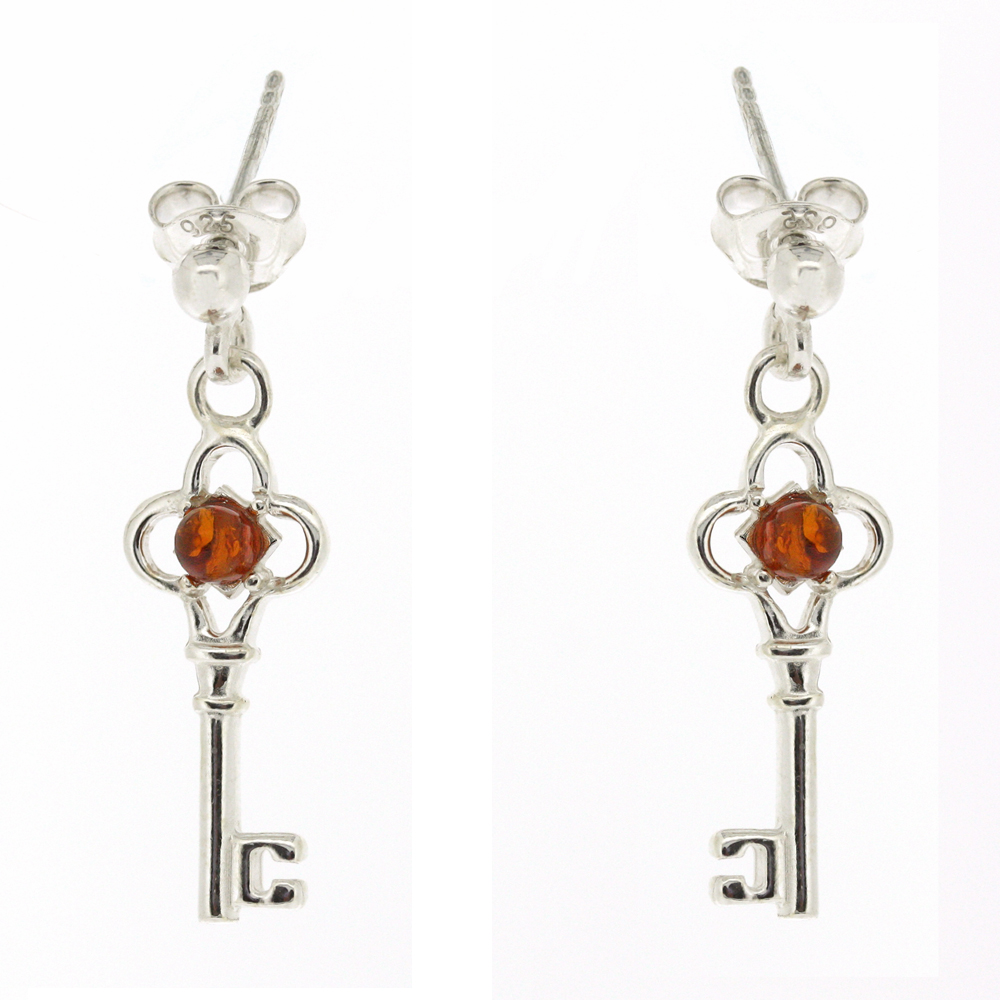 Classic Amber Key Earrings