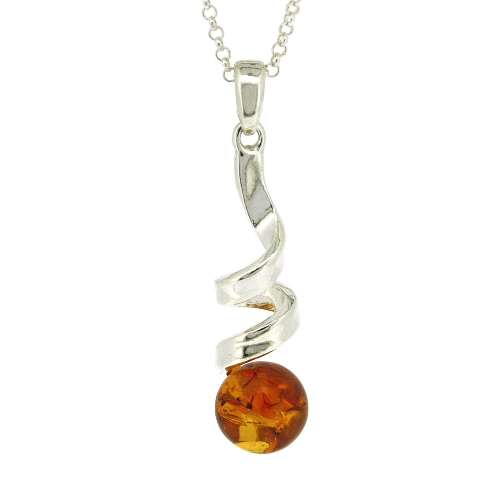 Classic Amber Chunky Corkscrew Pendant