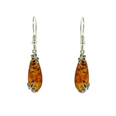 Classic Amber Flower Garden Drop Earrings