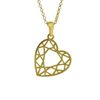 Geo Diamonds Heart Cut Pendant