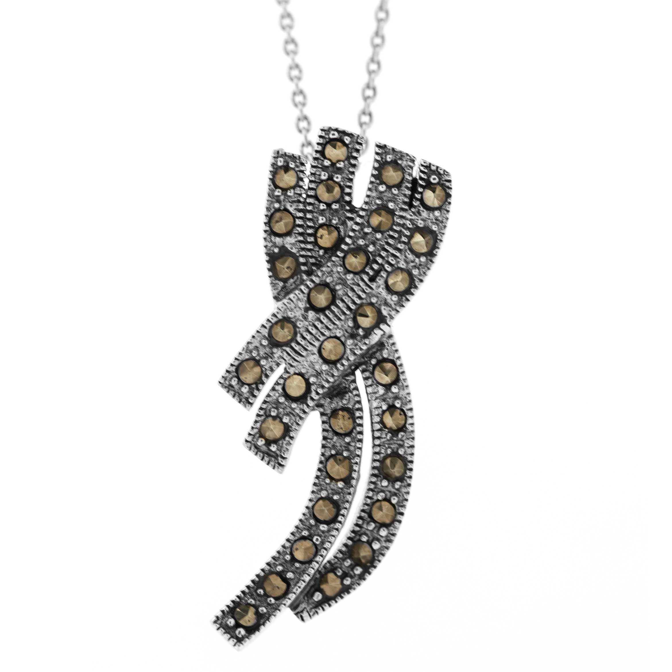 Nova Marcasite Ribbon Pendant