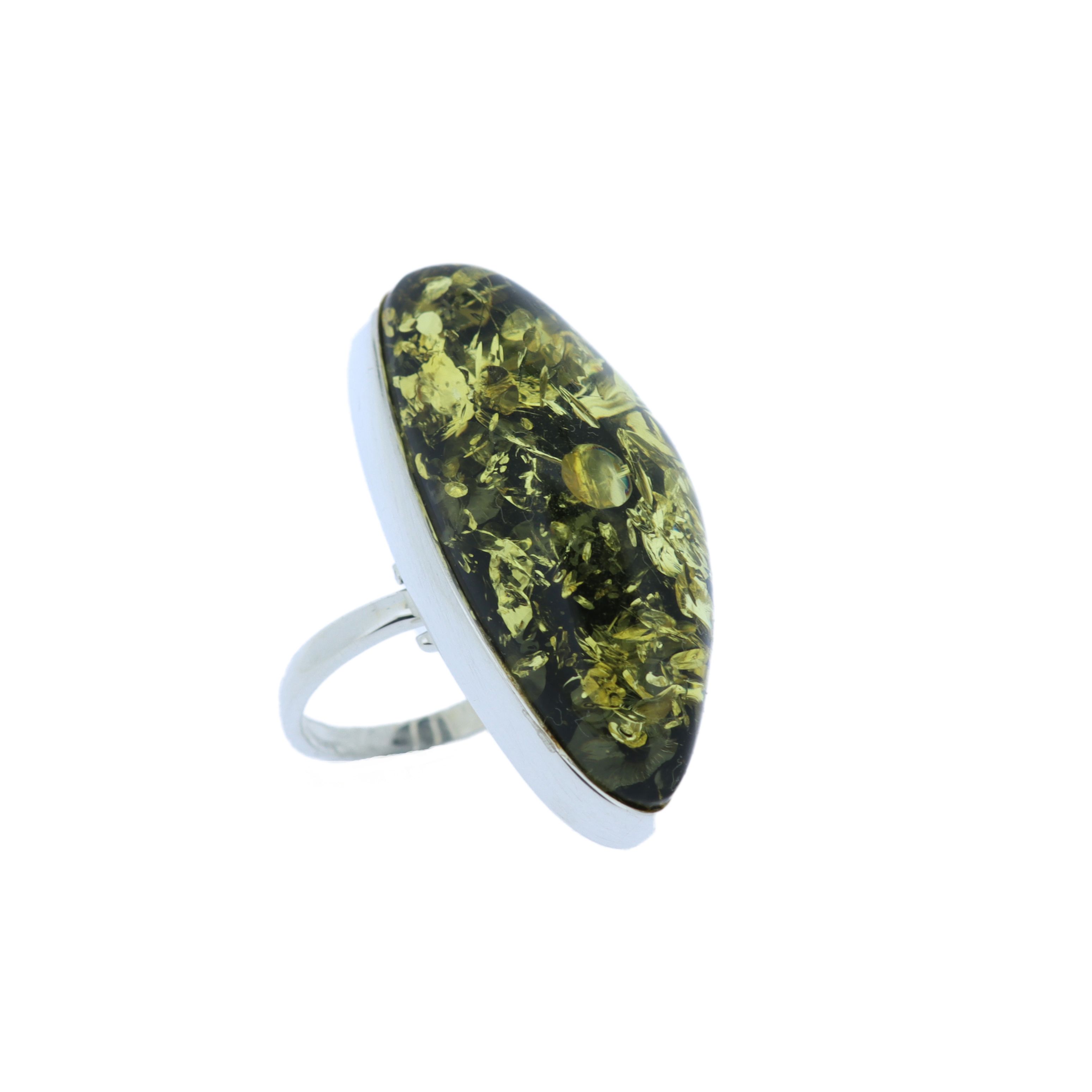 Bespoke Green Amber Ring