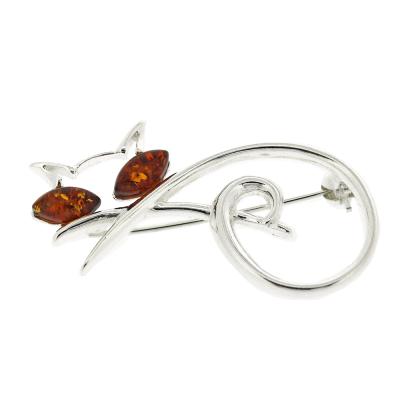 Classic Amber Slinky Cat Brooch