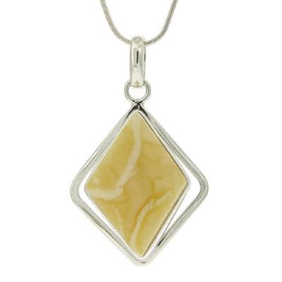 Pure Amber Framed Diamond Pendant