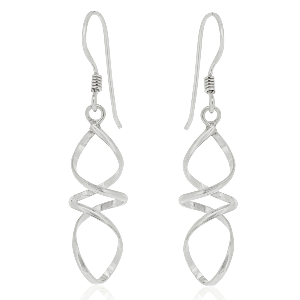 Simply Silver Twist Drop Earrings