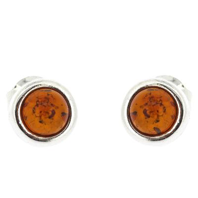 Classic Amber Circle Studs