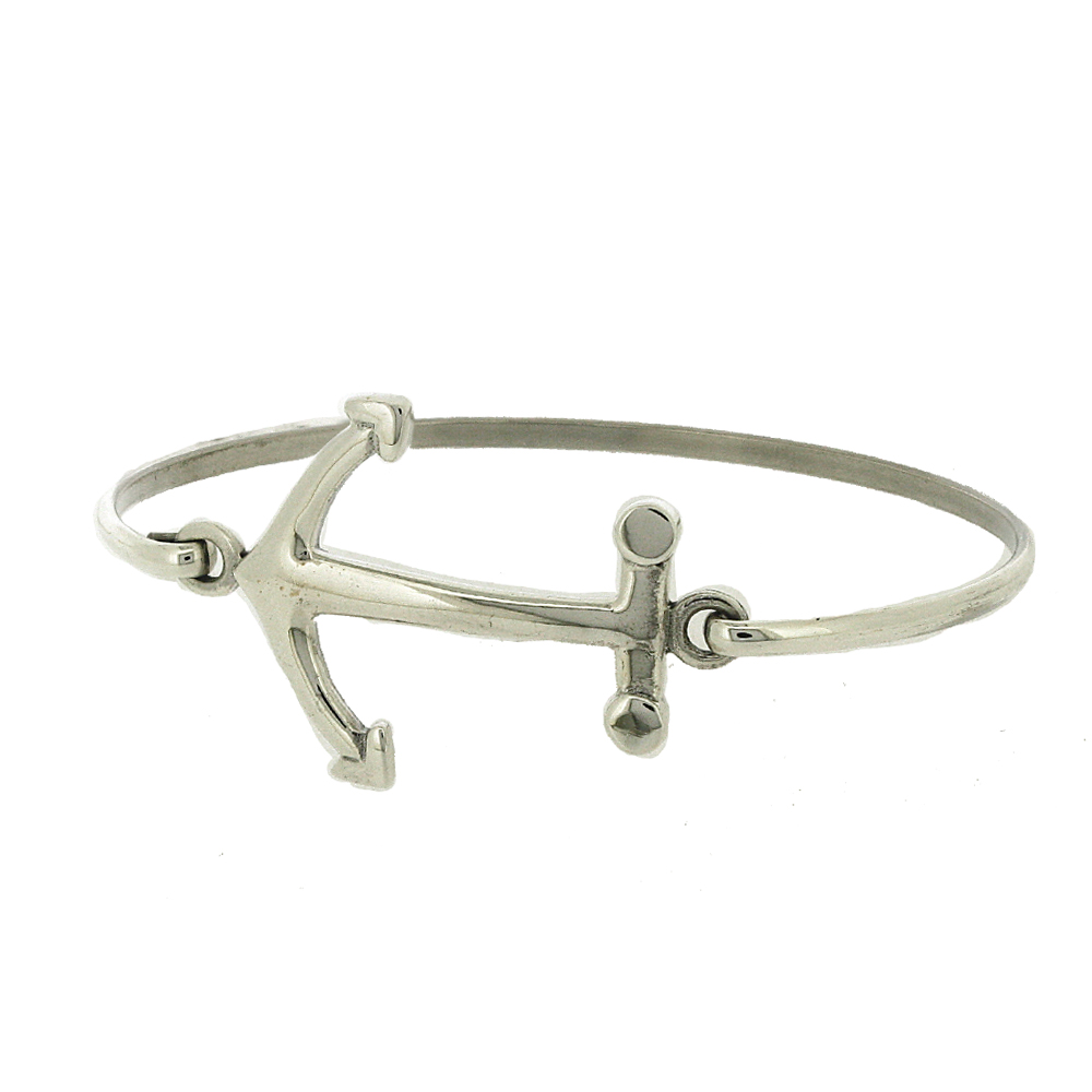 Simply Silver Anchor Bangle