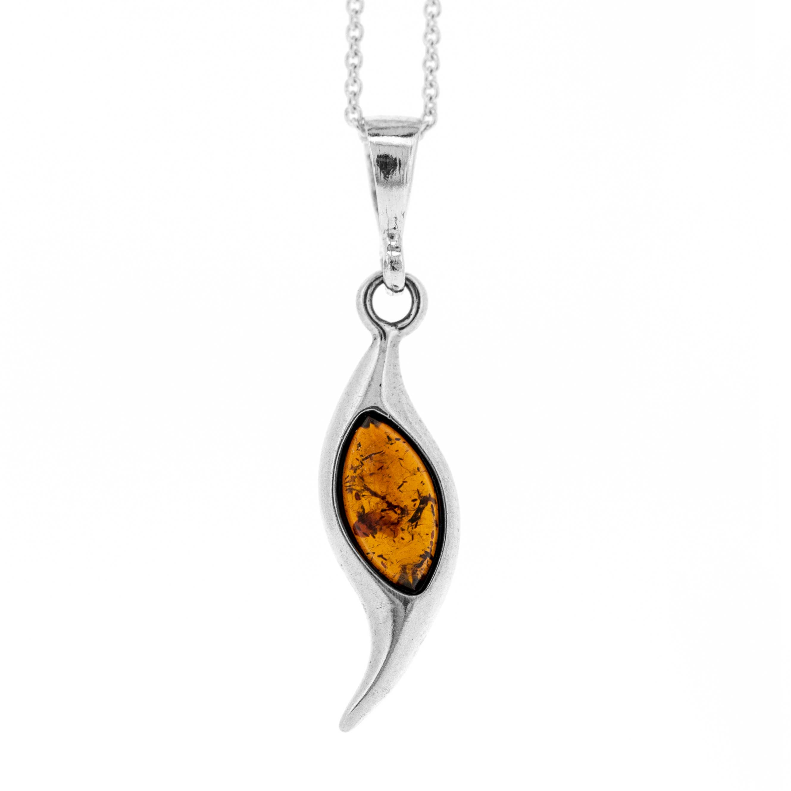 Classic Amber Squiggle Pendant