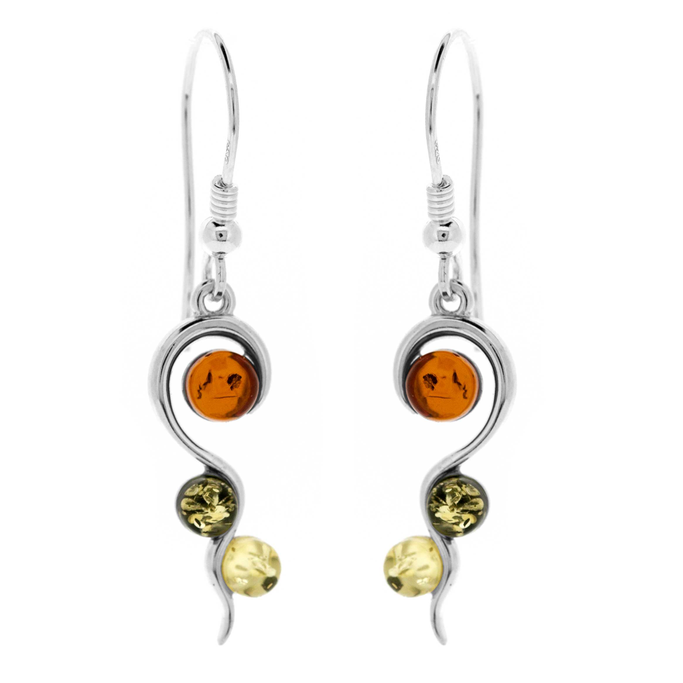 Classic Amber Mixed Retro Spiral Earrings