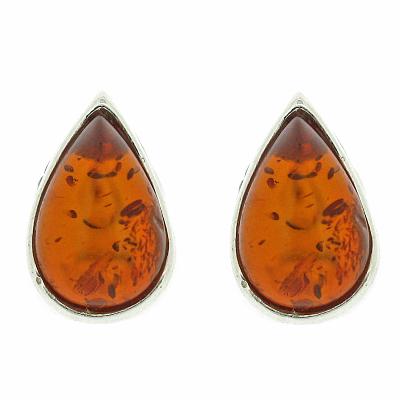 Classic Amber Teardrop Studs