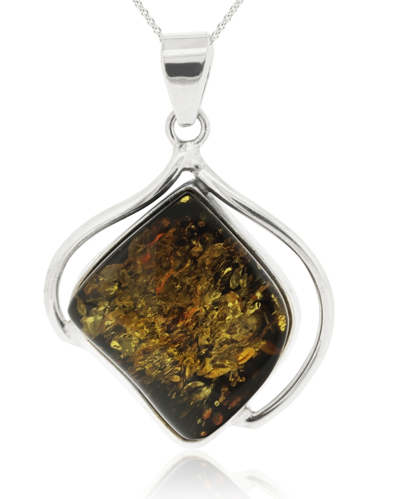 Bespoke Green  Amber Pendant 