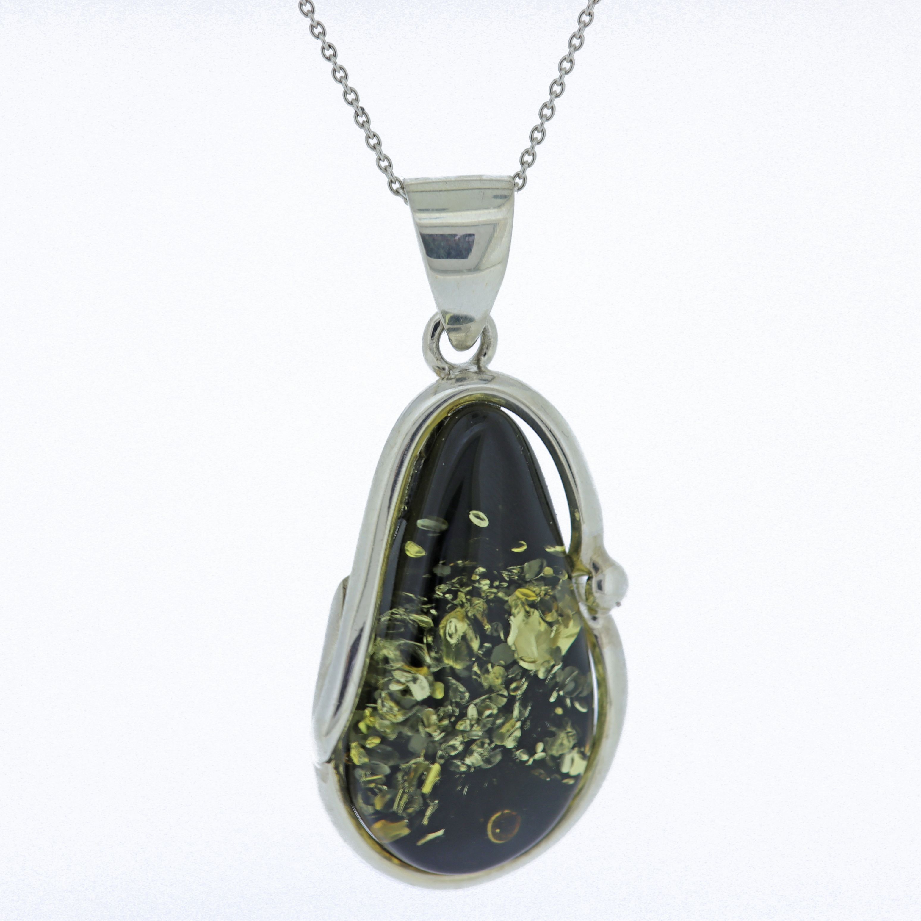 Bespoke Green Amber Pendant 