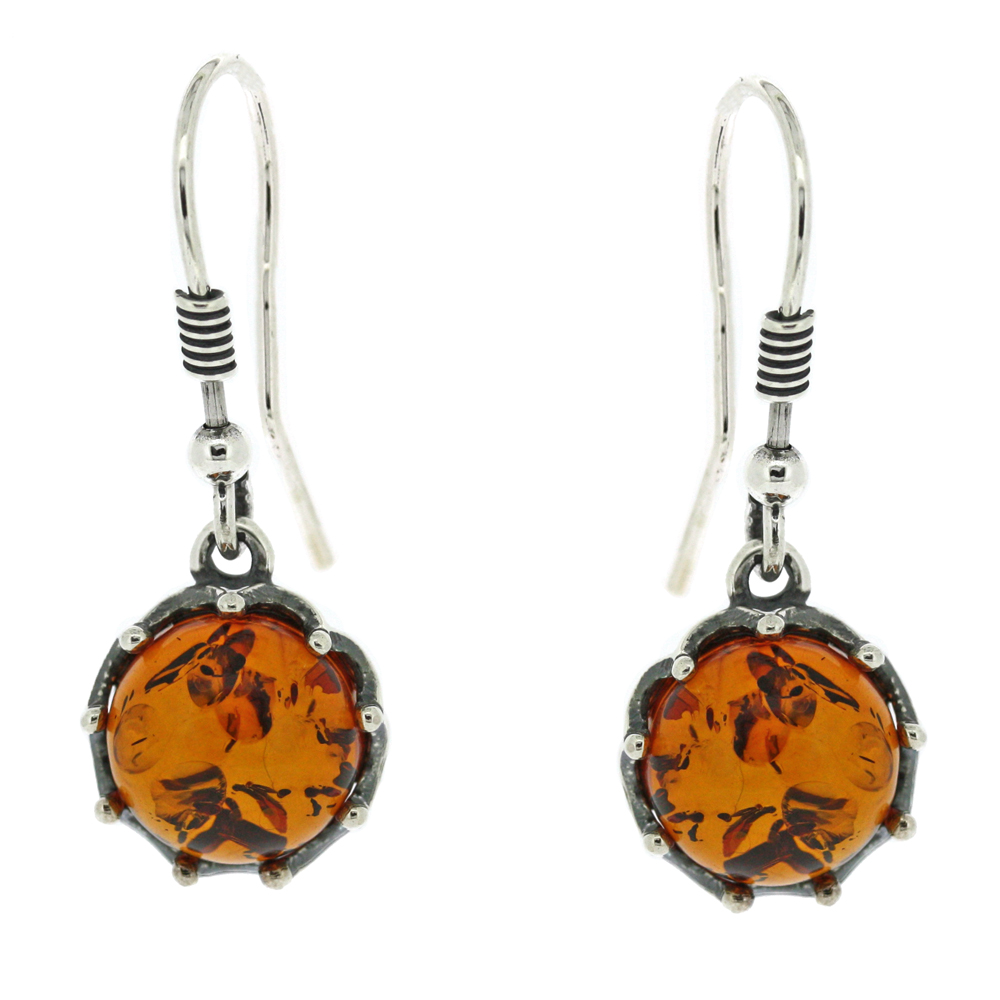 Classic Amber "Crown" Earrings