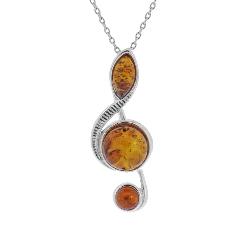 Classic Amber Treble Clef Amber Pendant