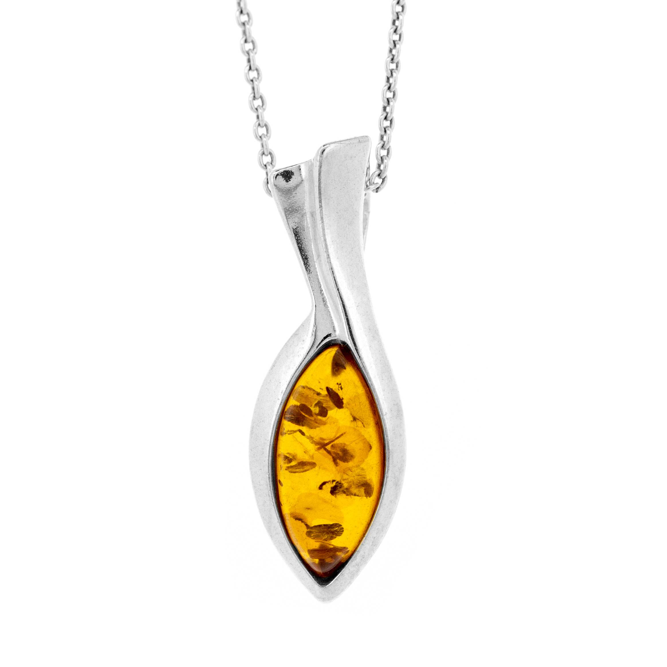 Classic Amber "Crest" Cognac Amber Pendant 