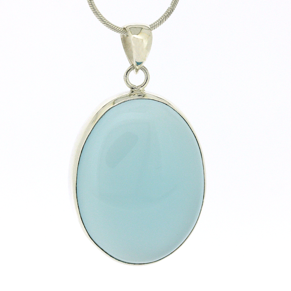 Bespoke Chalcedony Oval Pendant