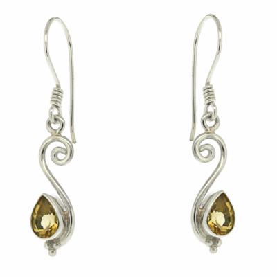 Tear Drop Earrings with Twirl