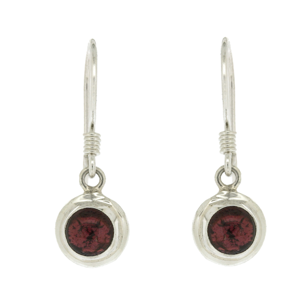 Round Stone Drop Earrings