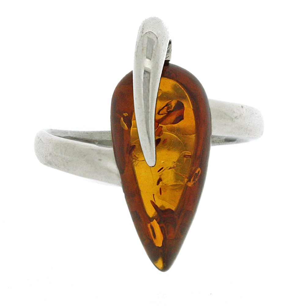 Classic Amber Zabelle Tear Cognac Ring