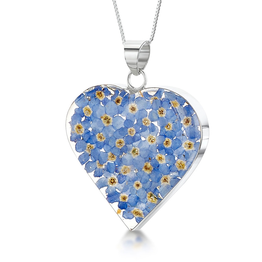 Shrieking Violet Forget me not Heart Pendant