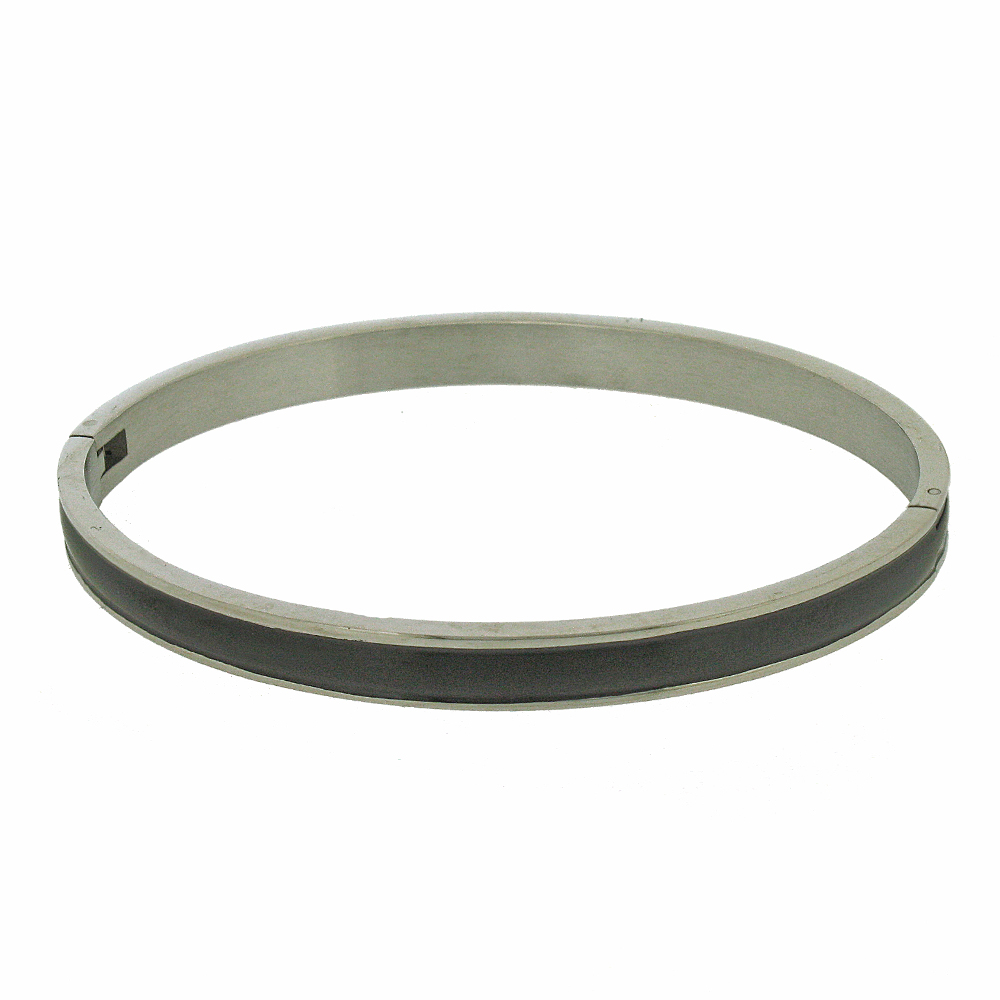 Nova Steel Black Bangle