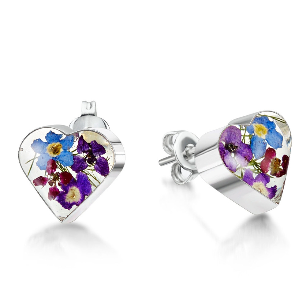 Shrieking Violet Purple Haze Heart Studs