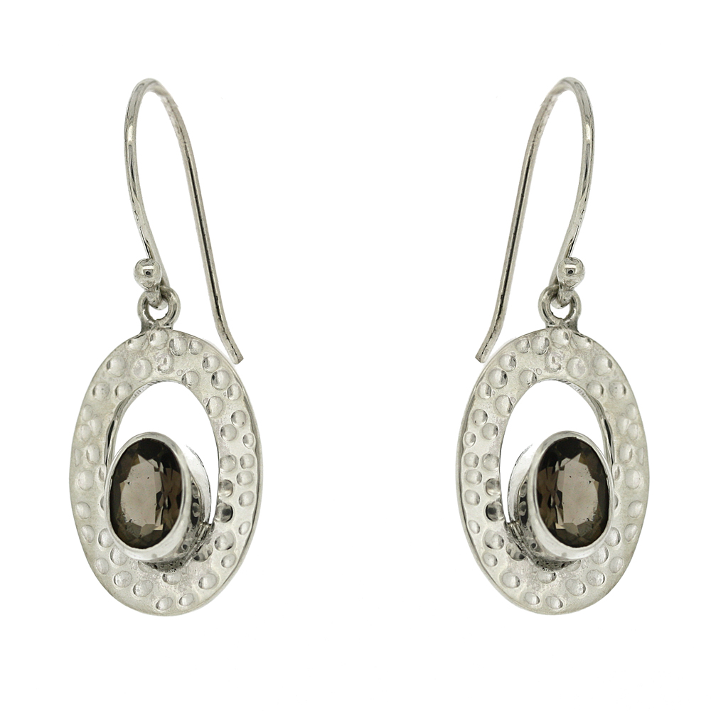 Bemine Textured Oval Drop Earrings