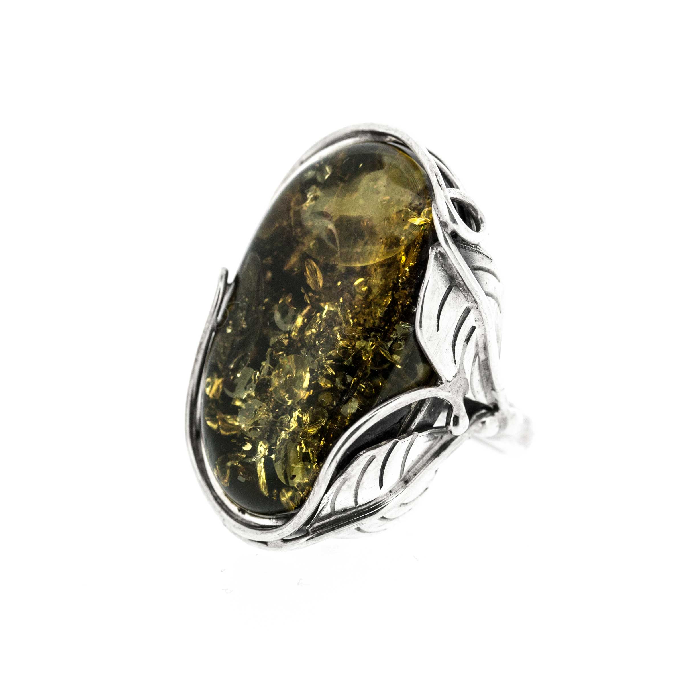 Bespoke Green Amber Ring