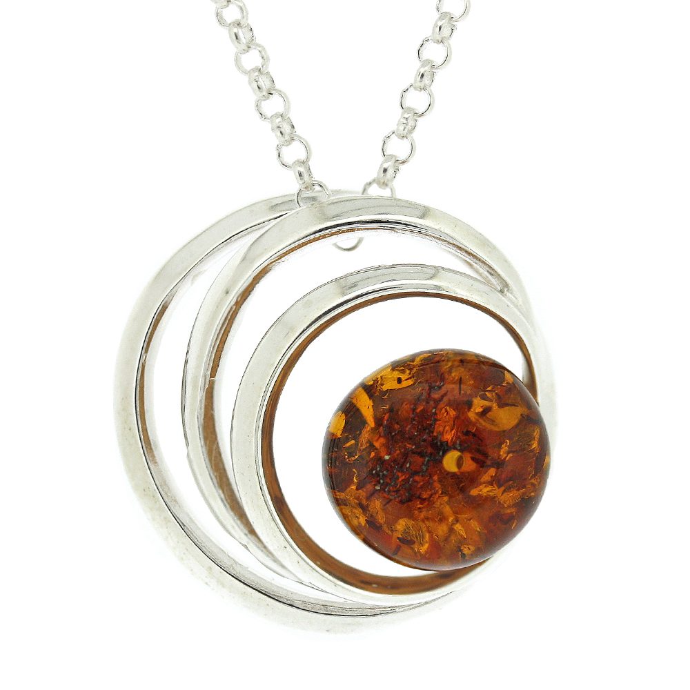 Classic Amber "Pools" Cognac Amber Pendant 