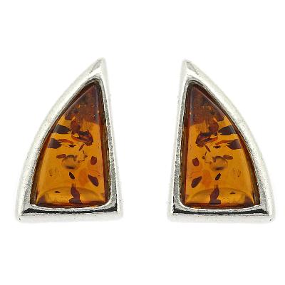 Classic Amber Triangle Studs