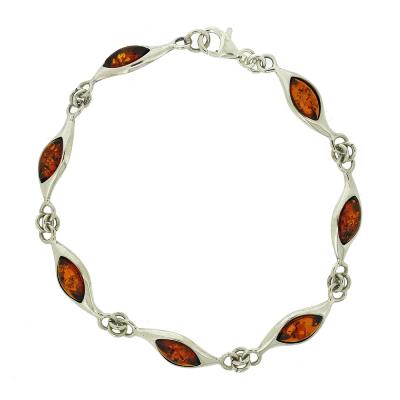 Classic Amber Eye Link Cognac Bracelet