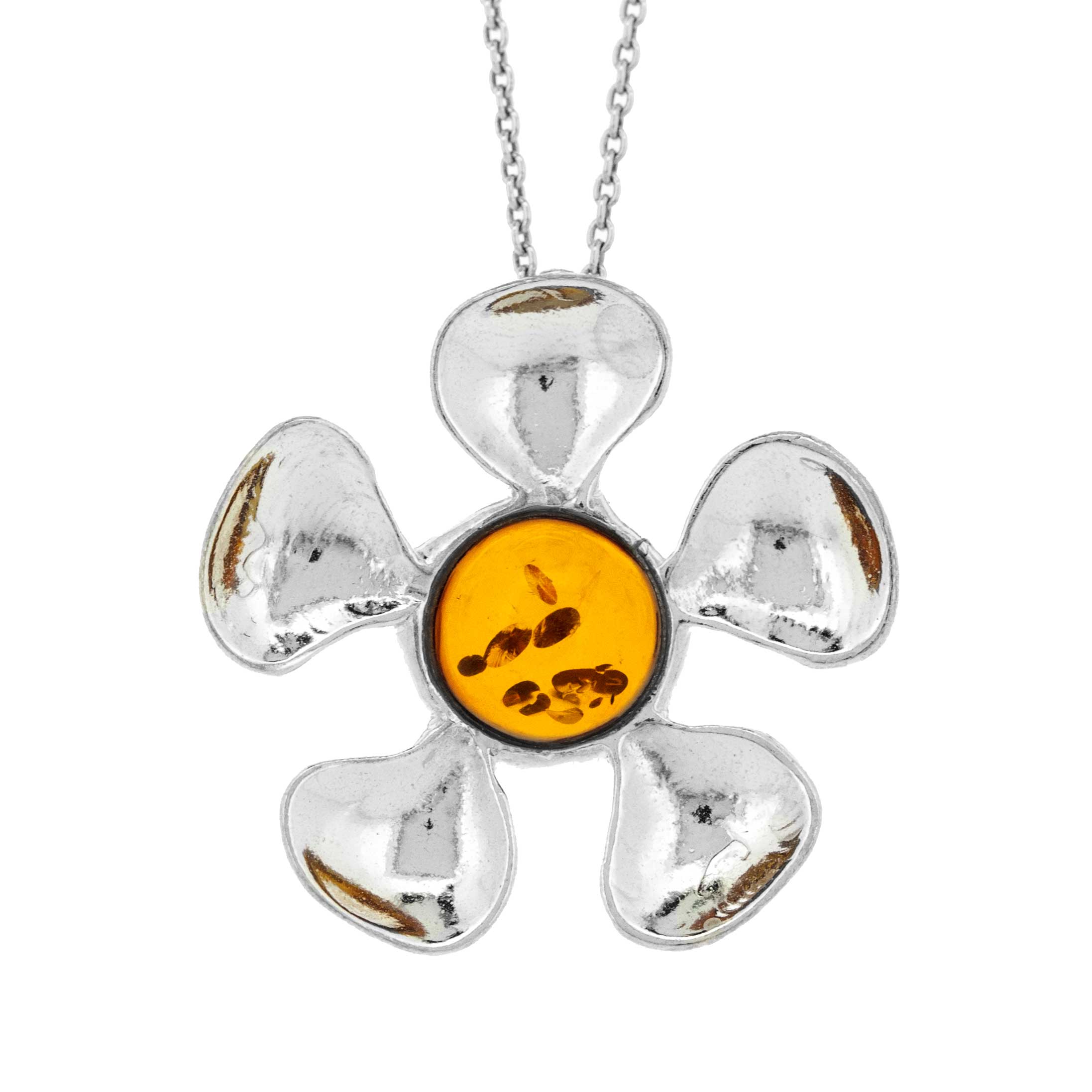 Cognac Amber Daisy Cognac Amber Pendant