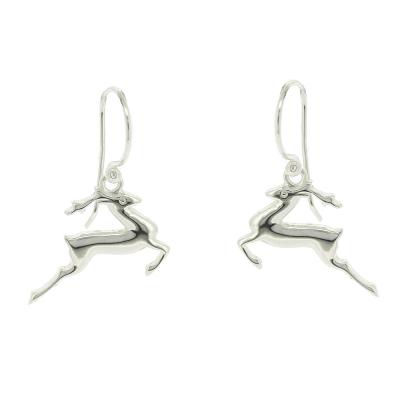 Kitten Leaping Deer Earrings