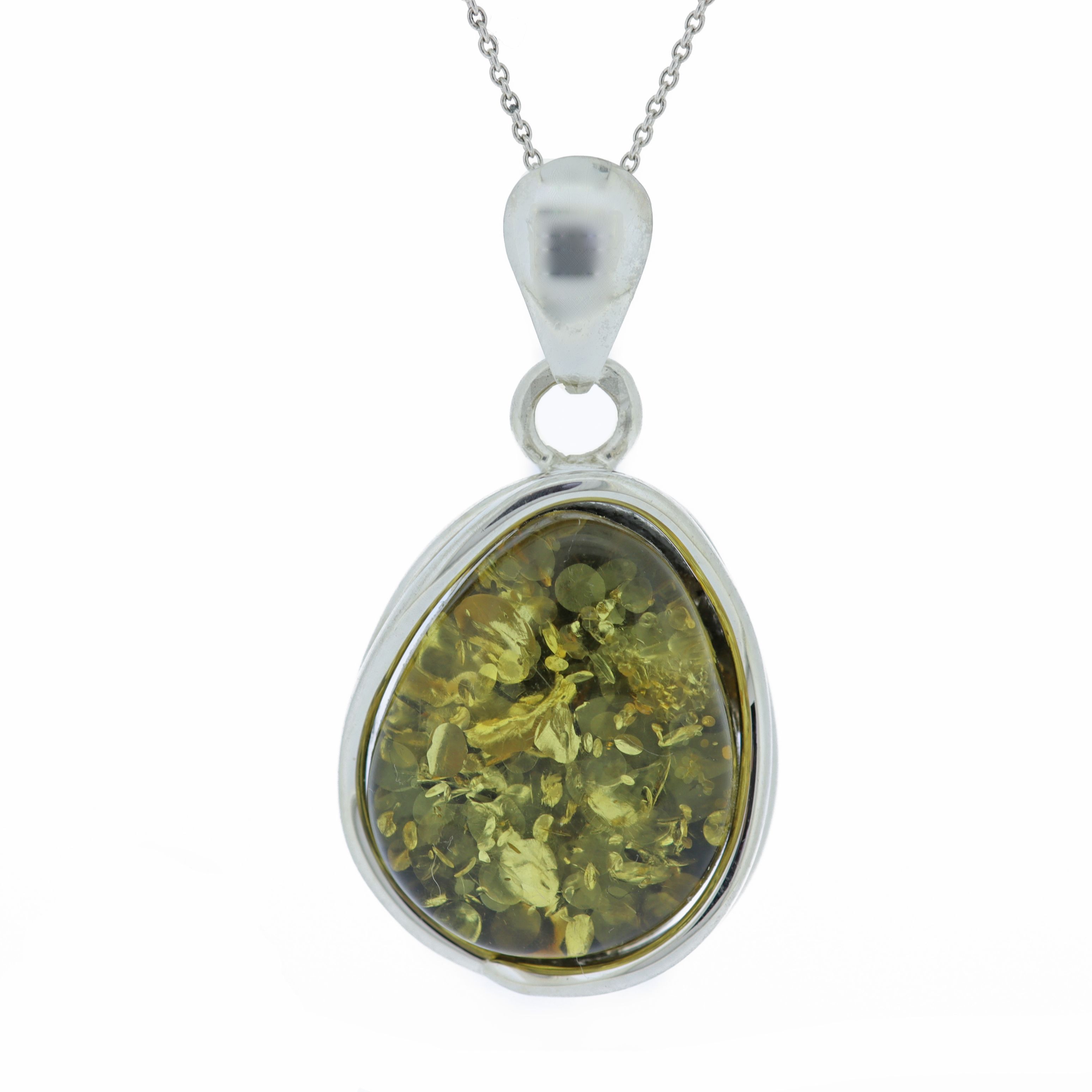 Bespoke Green Amber Pendant 
