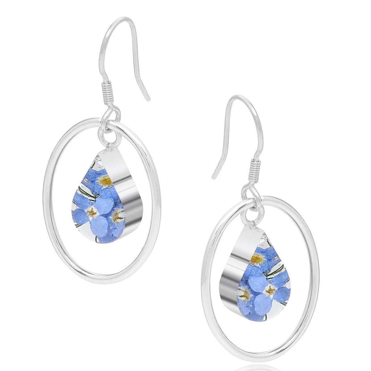 Shrieking Violet Forget me not Tear Earrings