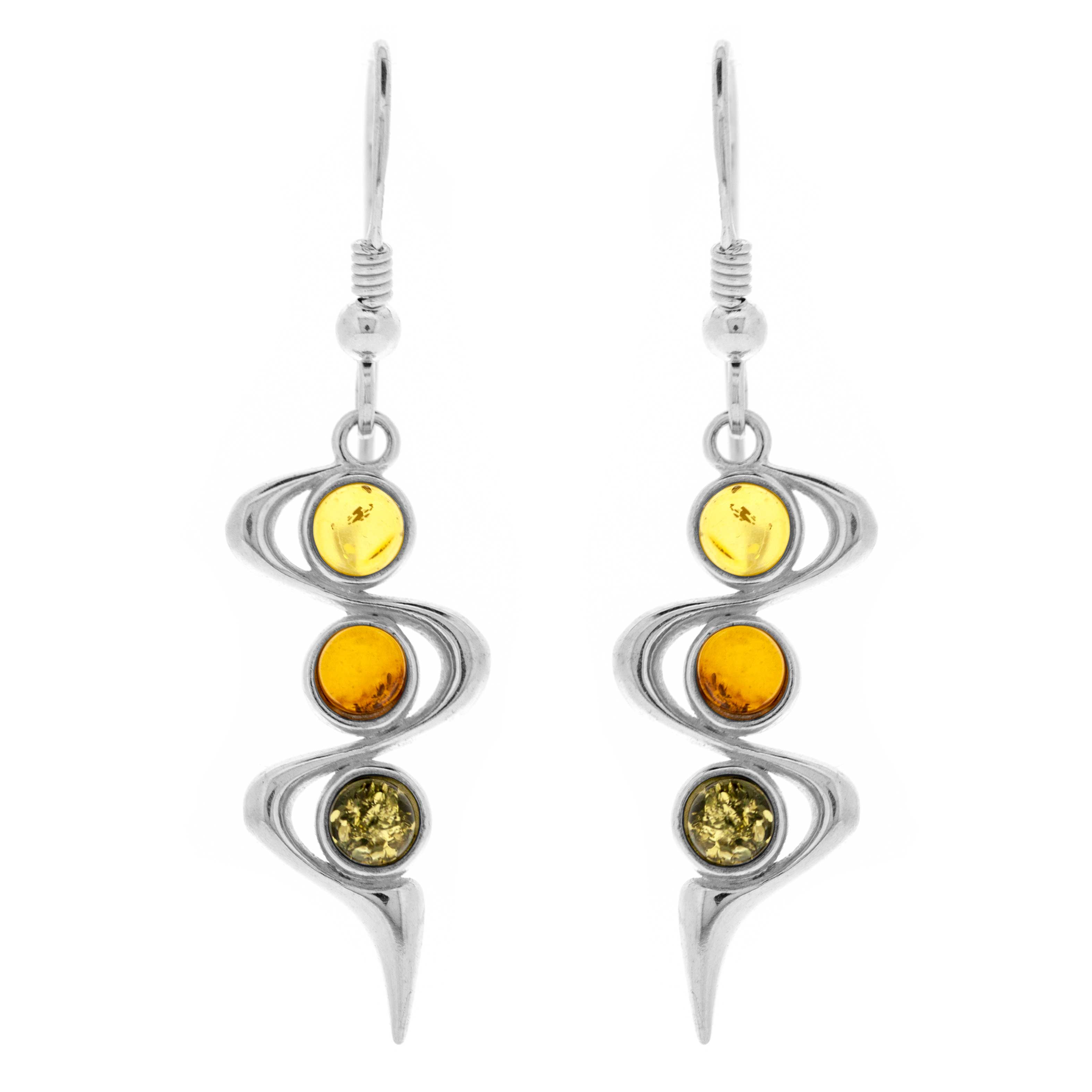 Classic Amber Mixed Retro Wave earrings