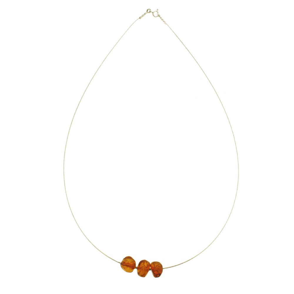 Cognac Amber Bead Necklace