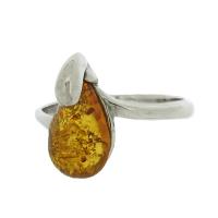 Classic Amber Zabelle Raindrop Cognac Ring