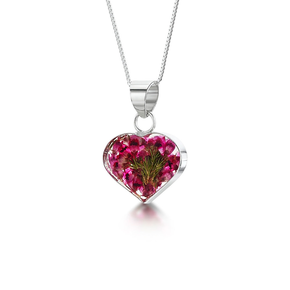 Shrieking Violet Heather Heart Pendant