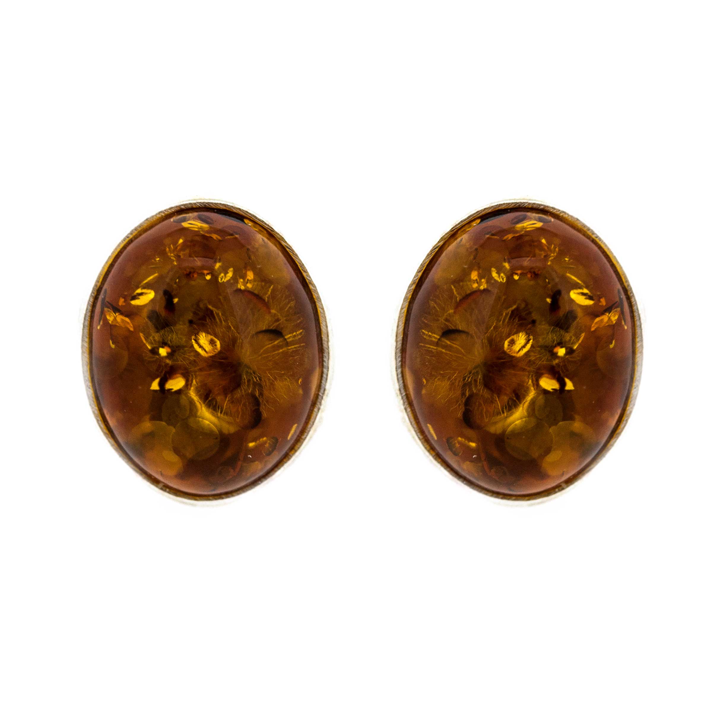 Classic Amber Oval Studs