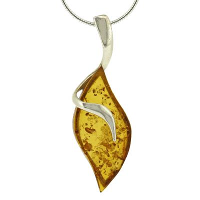 Amber Slither Wave Pendant