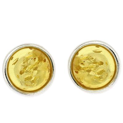 Classic Lemon Amber Circle Studs